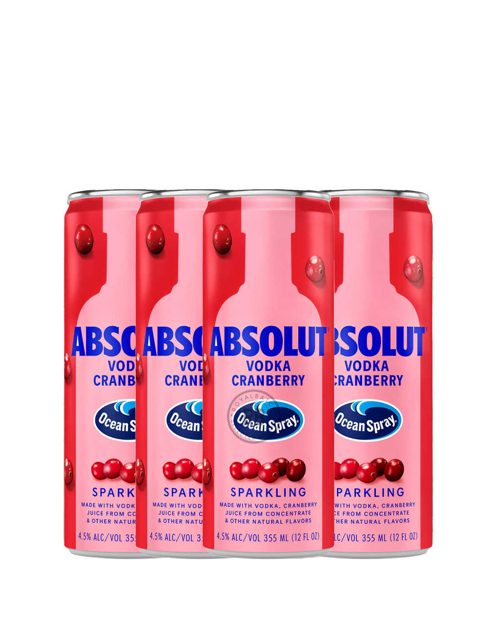 Absolut Vodka X Ocean Spray Cranberry Cocktail (4 Pack) x 355ml