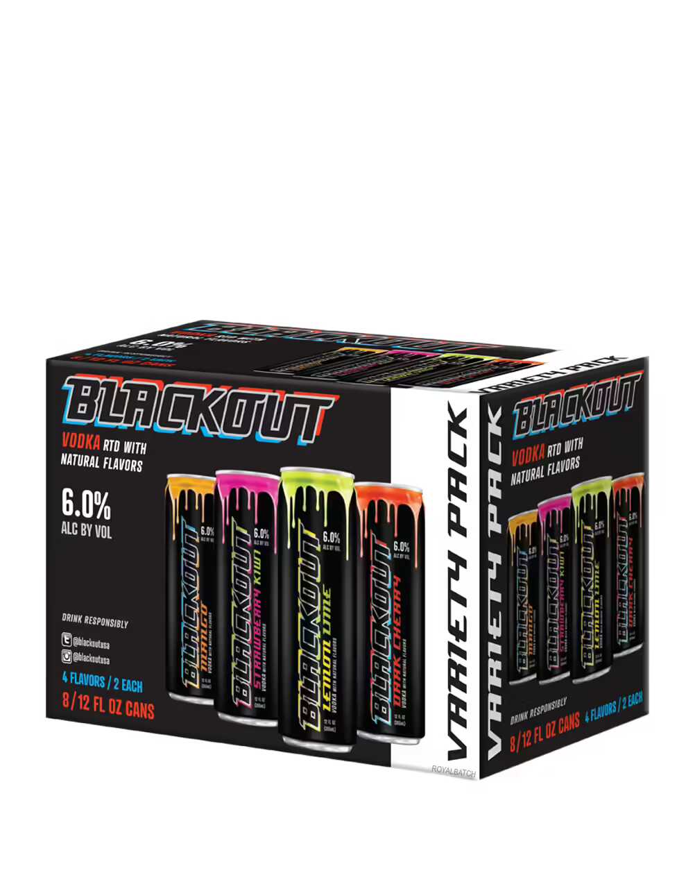 Blackout Vodka RTD With Natural Flavors Variety (8 Pack) 355ml