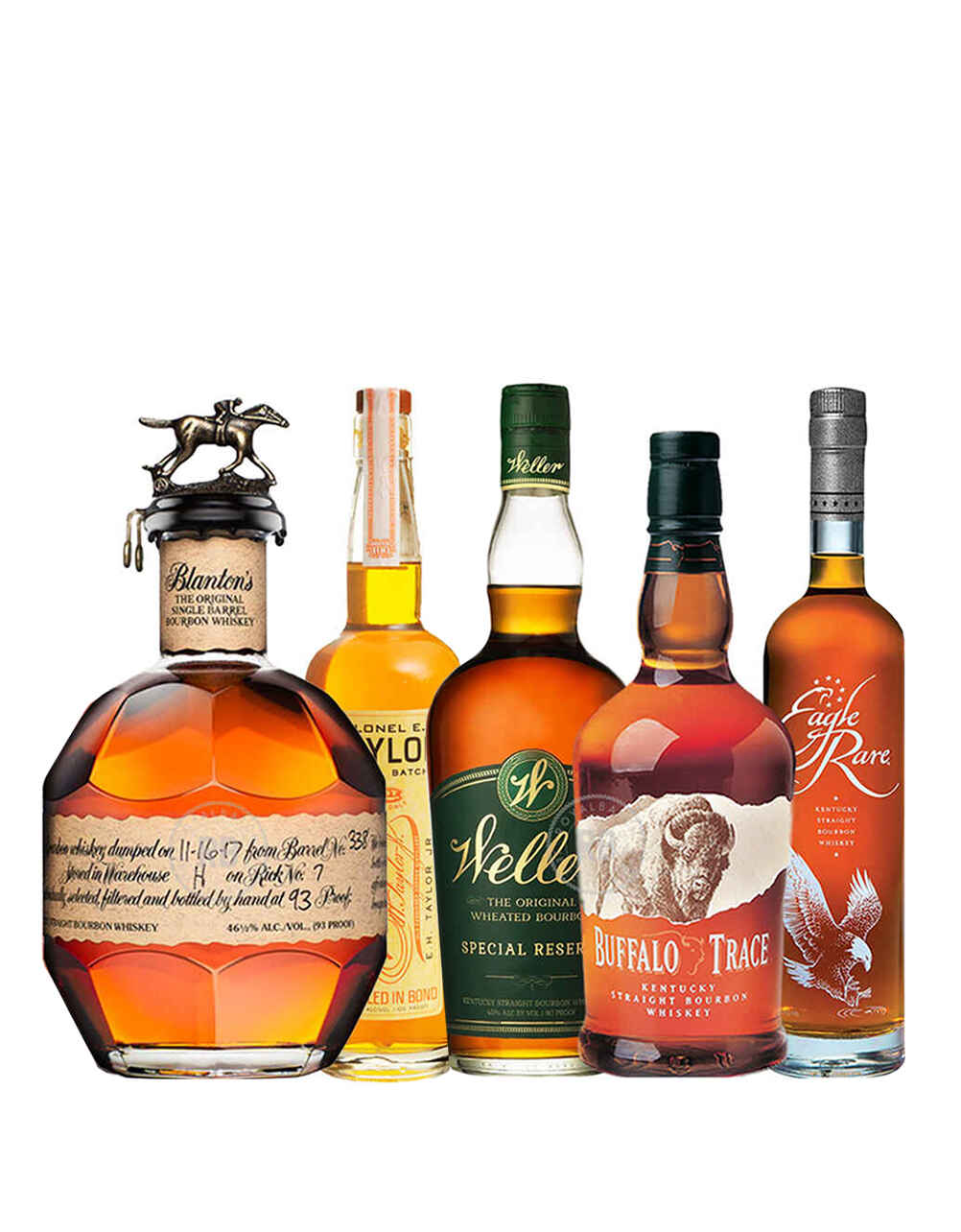 Blanton's Original + Colonel E.H. Taylor + Weller Special Reserve + Buffalo Trace + Eagle Rare (5 Pack) Bundle #110