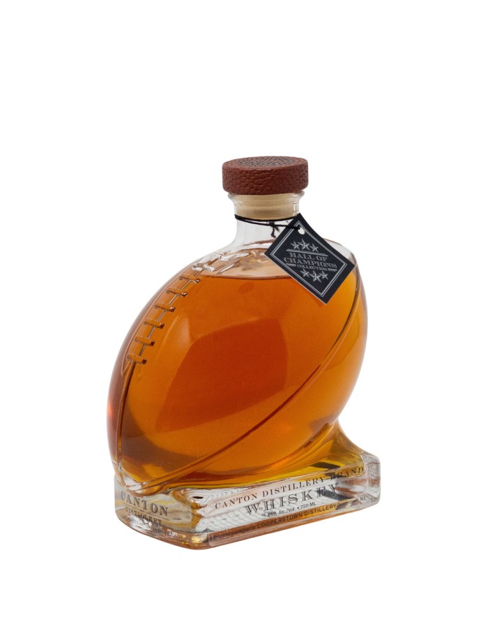Canton Distillery Brand American Whiskey in a Football Decanter