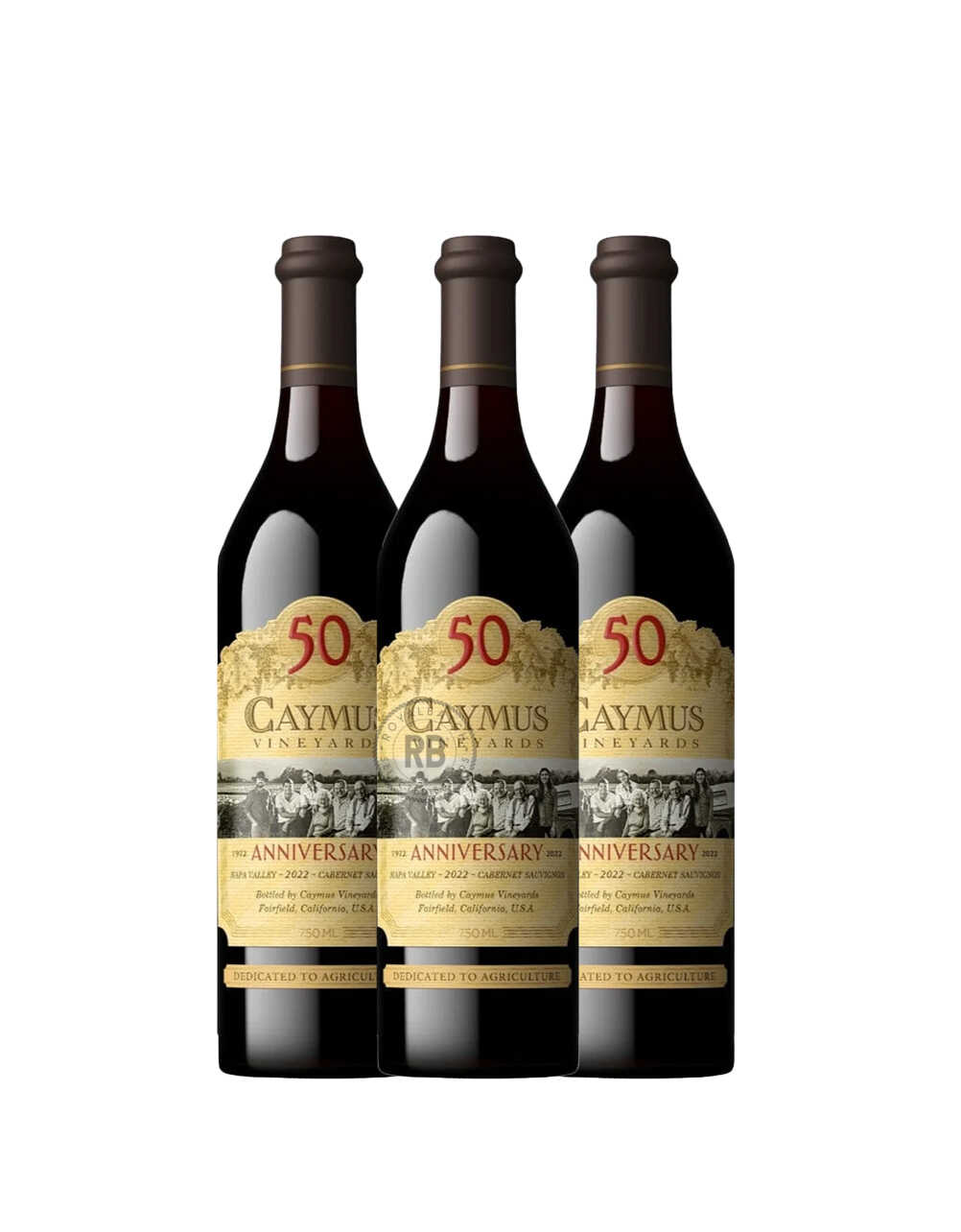 Caymus Cabernet Sauvignon 50th Anniversary Napa Valley Wine (3 Pack) Bundle #072