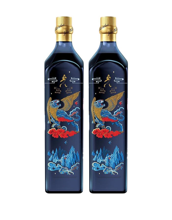 COMBO - 2 BOTTLES OF JOHNNIE WALKER BLUE LABEL YEAR OF THE TIGER LIMITED EDITION DESIGN BLENDED SCOTCH WHISKY
