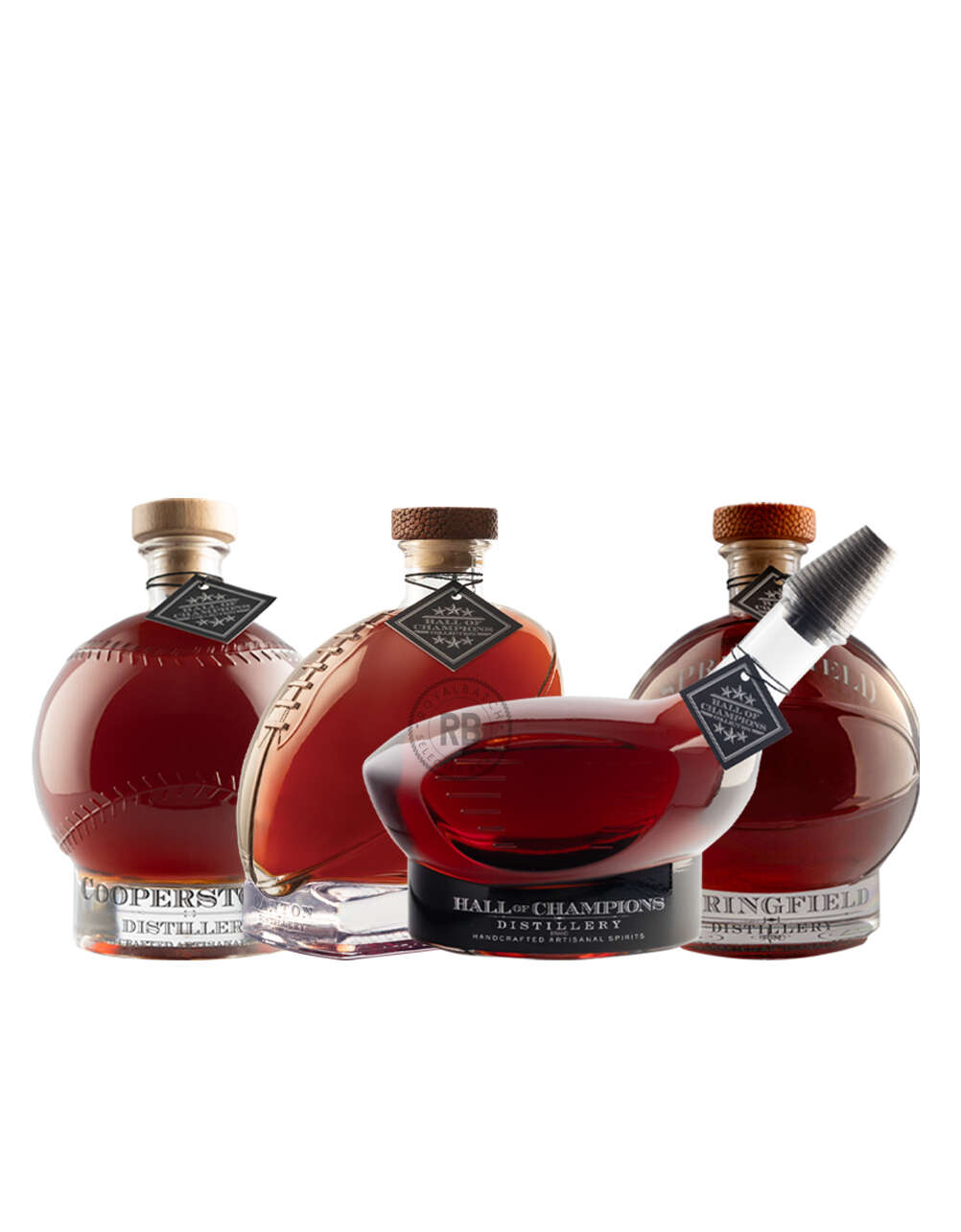 Cooperstown Distillery Sports Decanter (4 Pack) Bundle #096