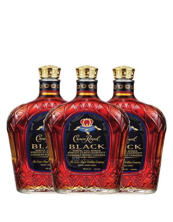 Crown Royal Black Whiskey (3 Pack) Bundle #042