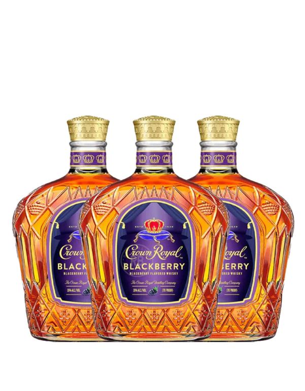 Crown Royal Blackberry Canadian Flavored Whisky (3 Pack) Bundle #069