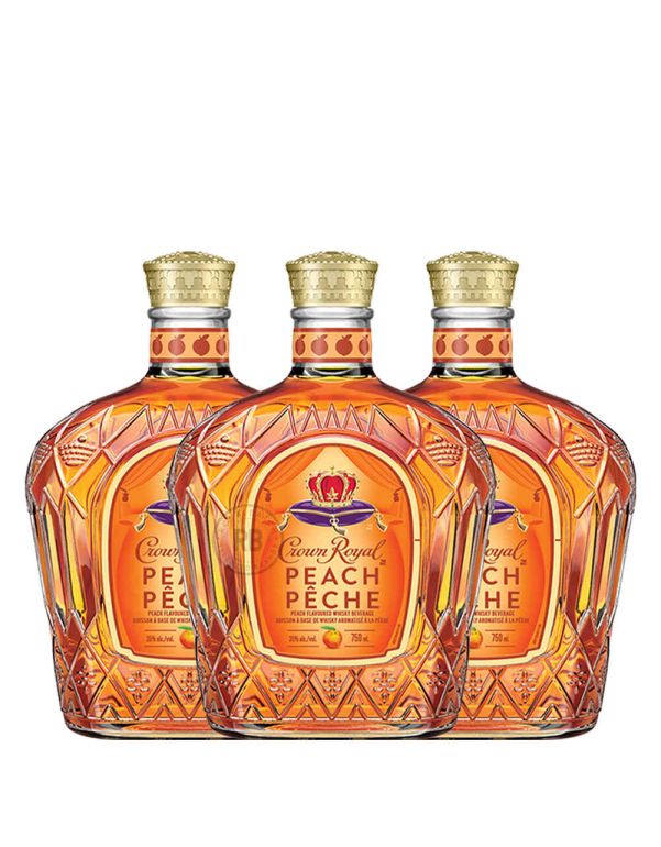 Crown Royal Peach Whiskey (3 Pack) Bundle #043