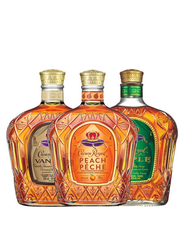 Crown Royal Vanilla + Peach + Apple Whiskey (3 Pack) Bundle #047