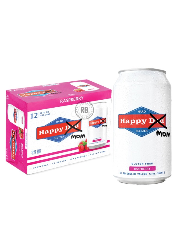 Happy Dad Hard Seltzer Raspberry (12 Pack) x 355ml