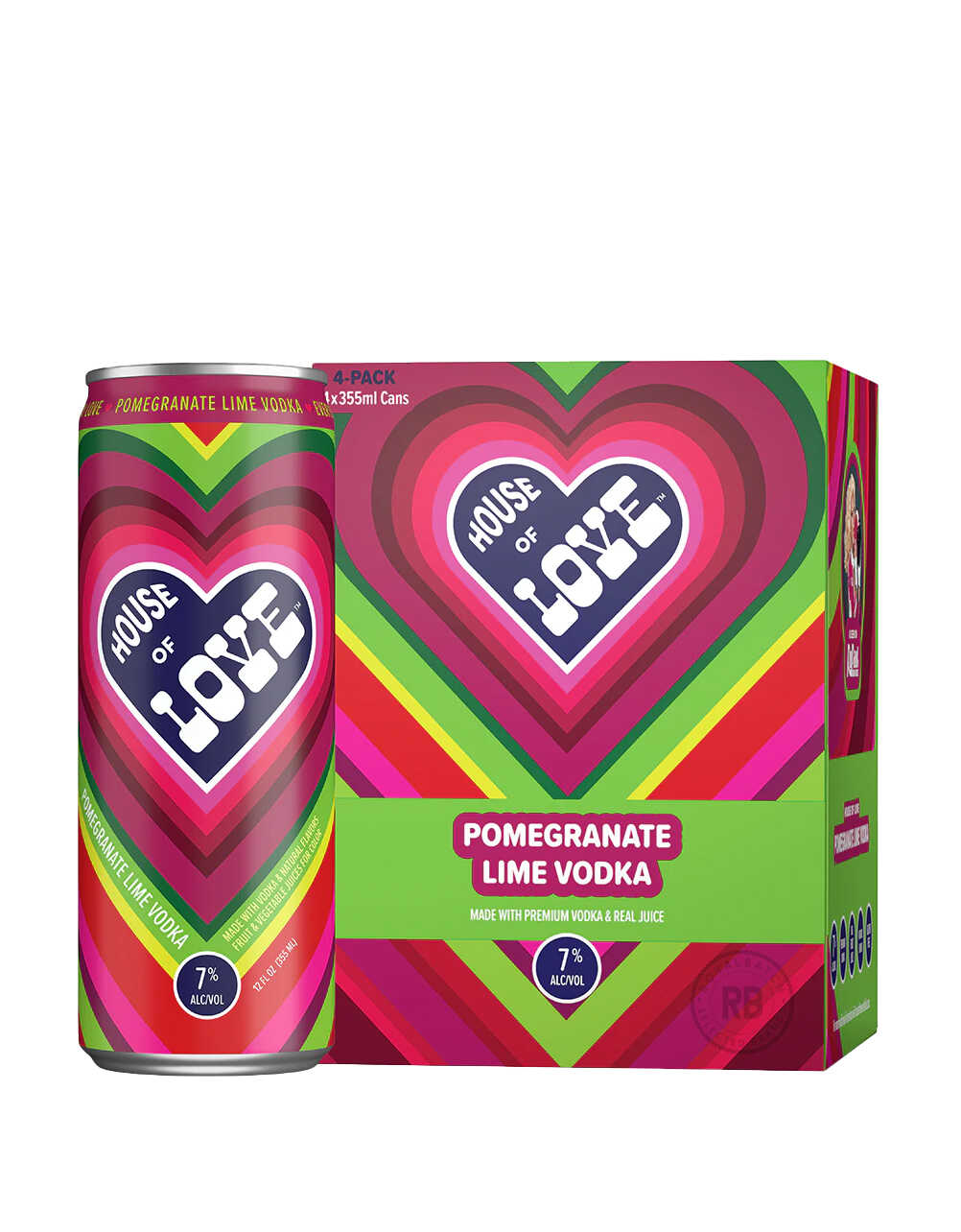 House of Love Pomegranate Lime Vodka Cocktail (4 Pack) x 355ml