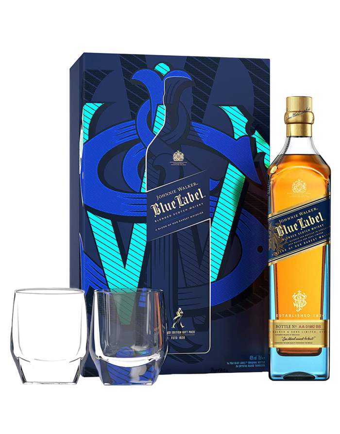 Johnnie Walker Blue Label With 2 Glass Gift Pack