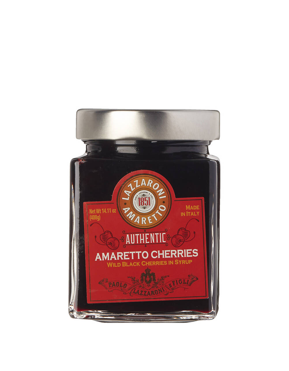 Lazzaroni Amaretto Wild Black Cherries in Syrup 14.11 oz