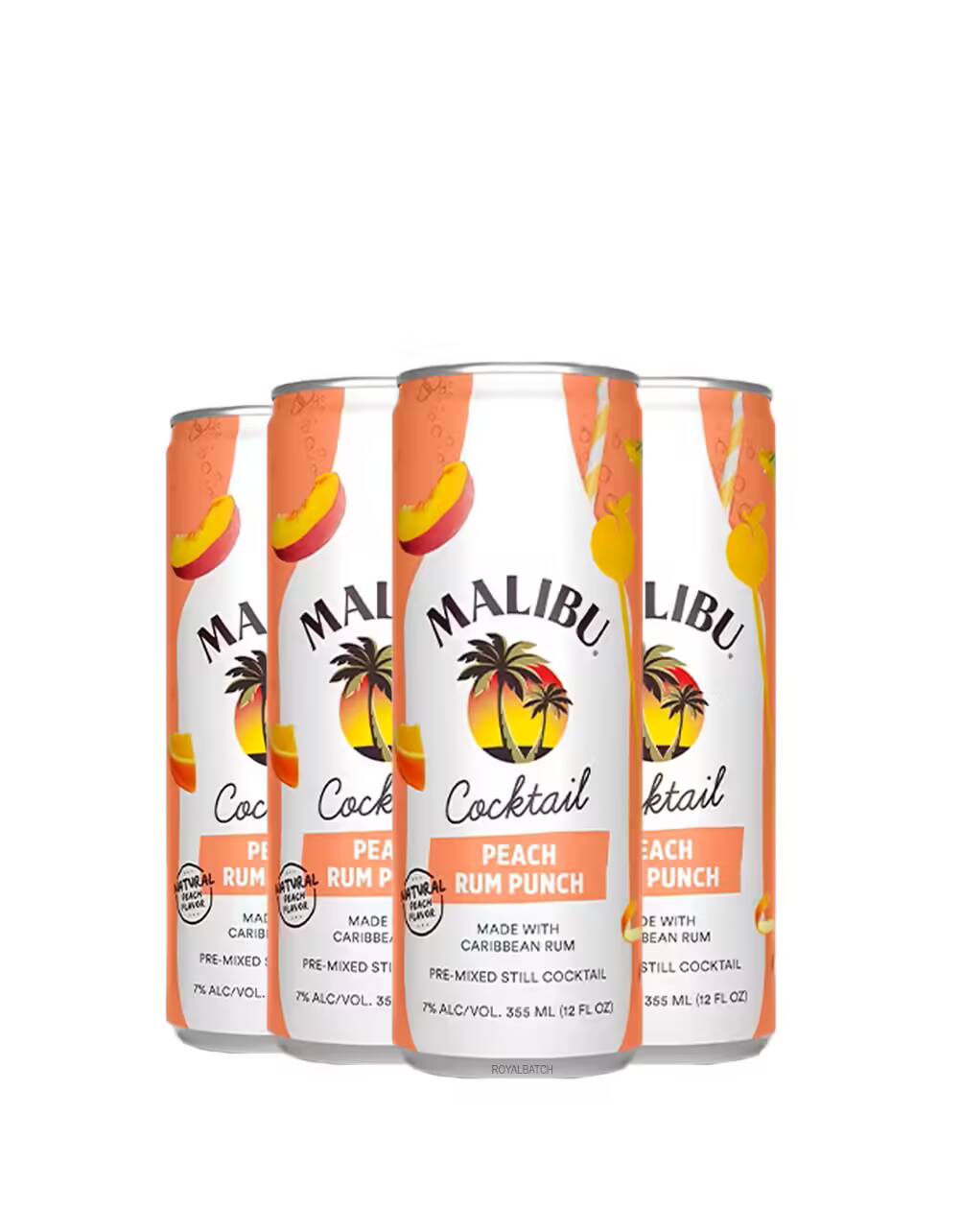 Malibu Peach Rum Punch Cocktail (4 Pack) 355ml