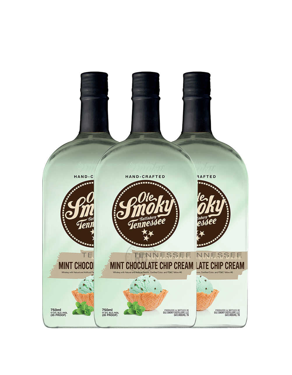 Ole Smoky Mint Chocolate Chip Cream Whiskey (3 Pack) Bundle #063