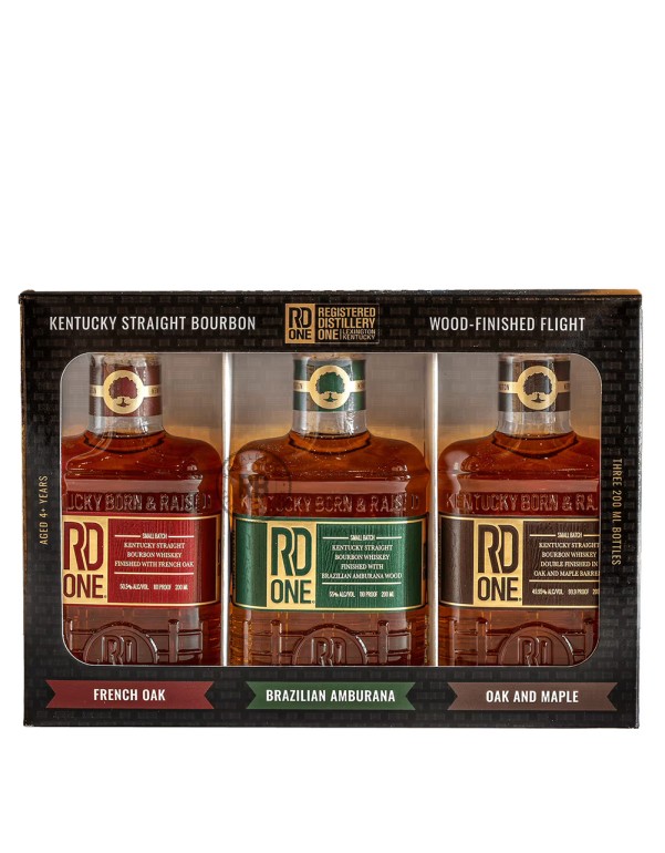 RD One Wood Finished Flight Kentucky Straight Bourbon Whiskey (3 Pack) x 200ml