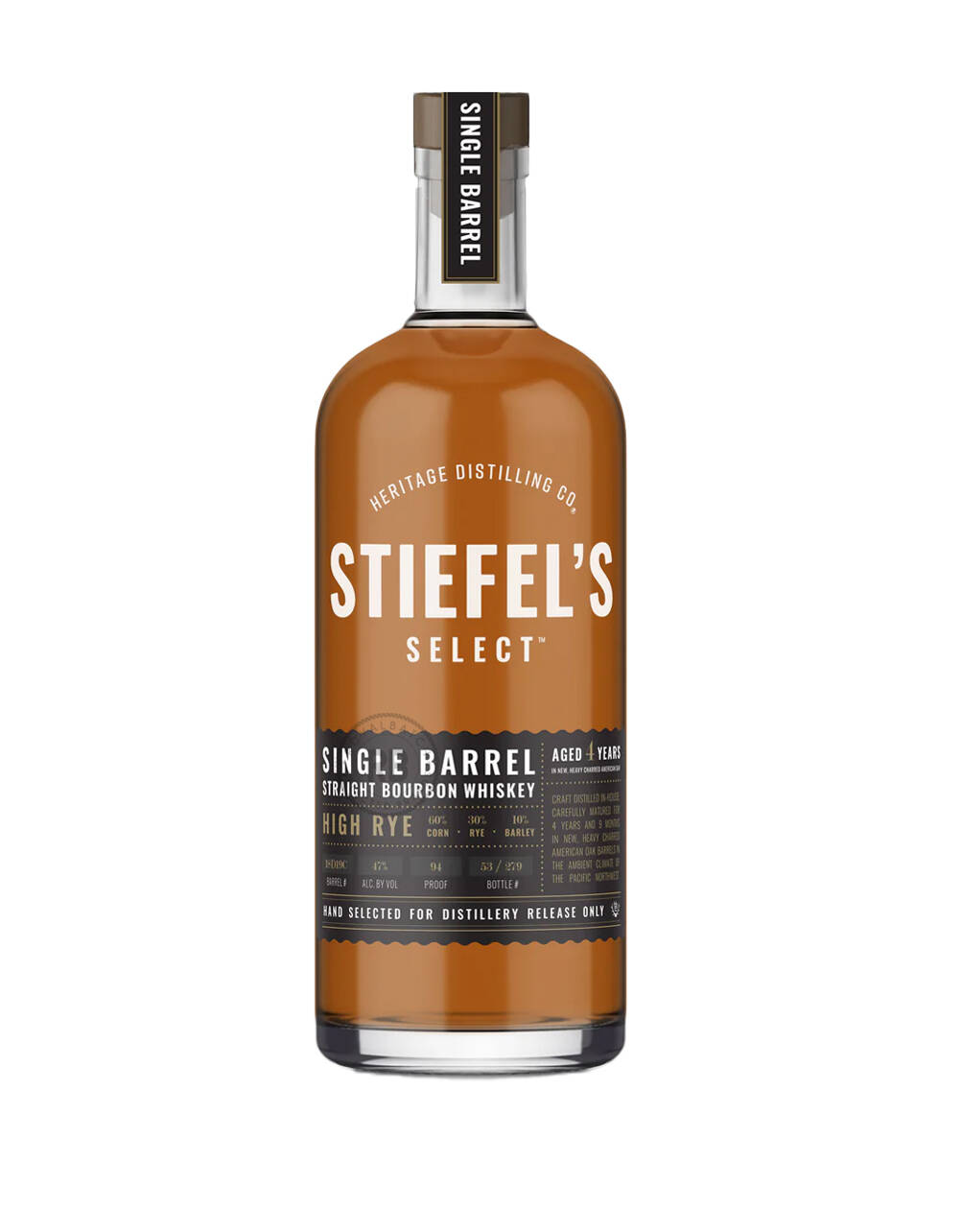 Stiefels Select Heritage Distilling Co Singe Barrel High Rye Bourbon Whiskey