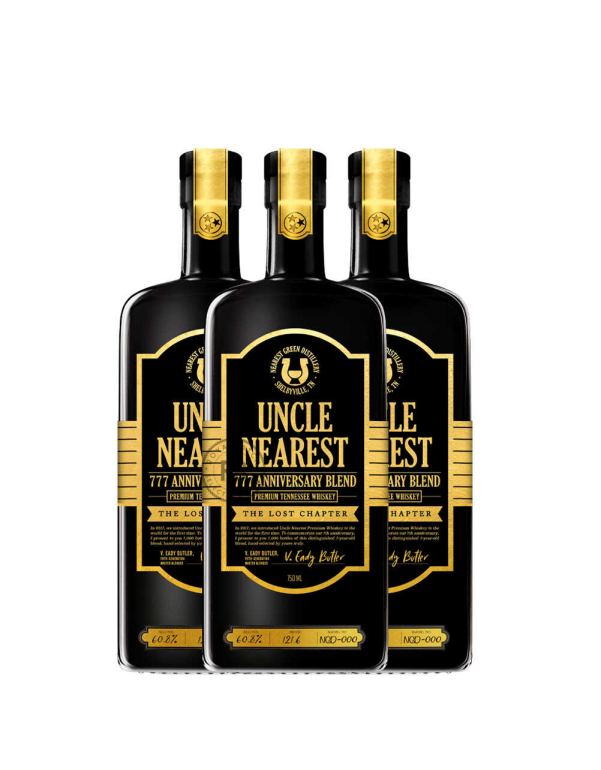 Uncle Nearest 777 Anniversary Blend Whiskey The Lost Chapter (3 Pack) Bundle #088