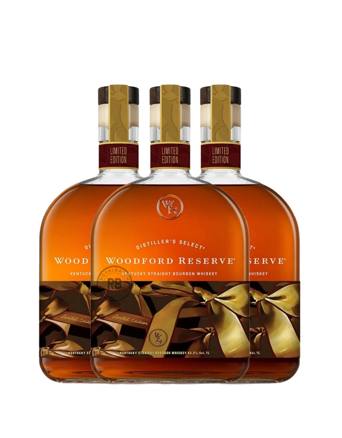 Woodford Reserve Bourbon Whiskey 2024 Holiday Edition 1L (3 Pack) Bundle #106 - (Coming Soon)