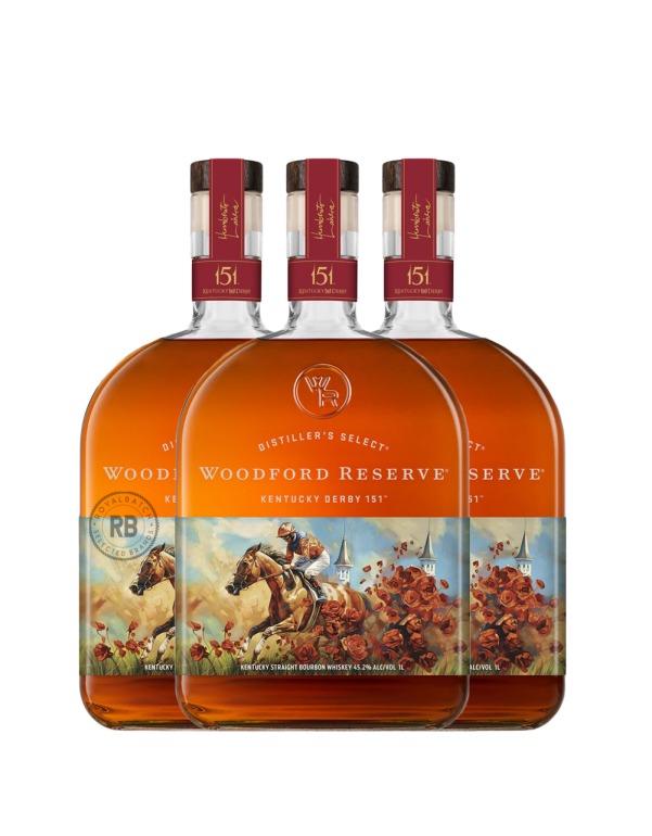 Woodford Reserve Kentucky Derby 151 Edition Bourbon (3 Pack) Bundle #123