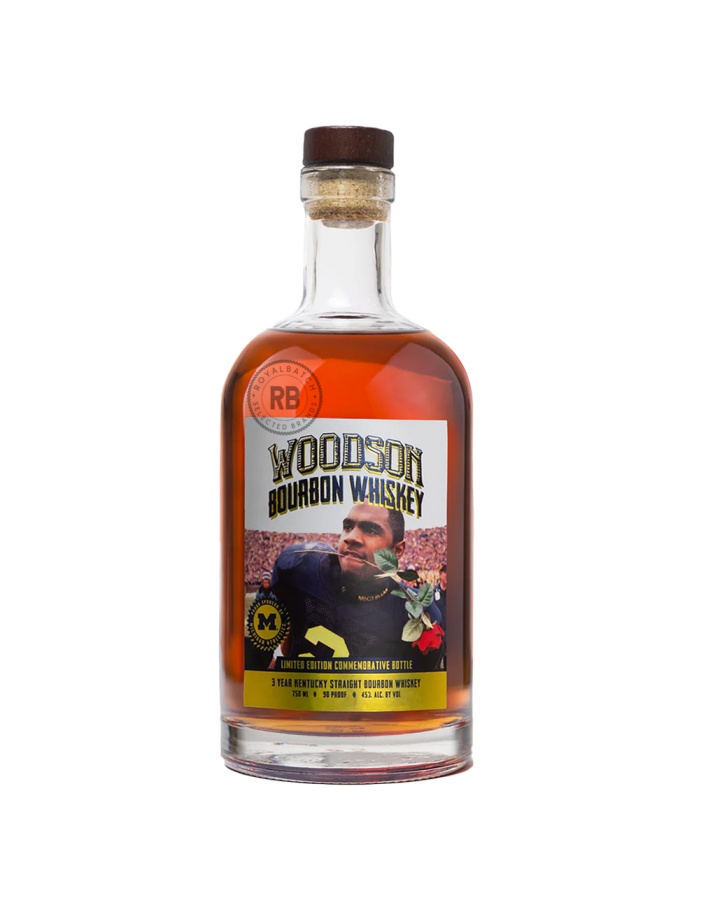 Woodson University of Michigan Charles Woodson “Rose In Mouth” Commemorative Bottle Bourbon