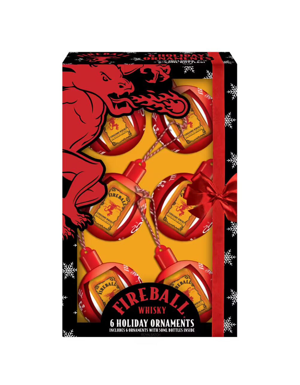 Fireball Holiday Ornaments Whisky Gift Set 6 Pack 50ml | Royal Batch